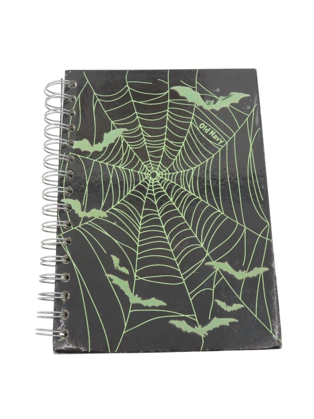 Y2K Old Navy Halloween Felt Bats Spiderweb Spiral Journal Notebook 6in x 8.5in